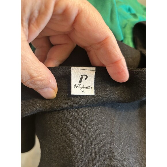 Perfectshe Relaxed Black Sleeveless Crop Top Tank Size XL Linen Blend Boxy Fit - Picture 4 of 6